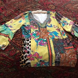 Boho blouse with bell sleeves